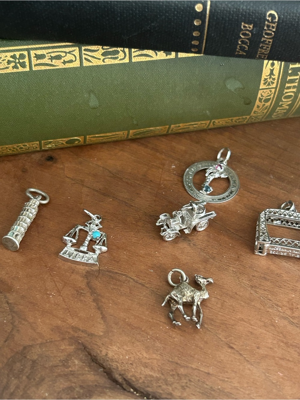 Vintage Sterling Silver Travel & Animal Charm Lot  6 - camel,car, bridge